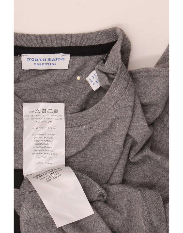North Sails Maglietta grafica da uomo a maniche lunghe in cotone grigio screziato