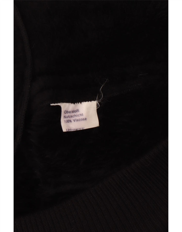 Giacca Sherpa da donna VINTAGE UK 12 viscosa nera media