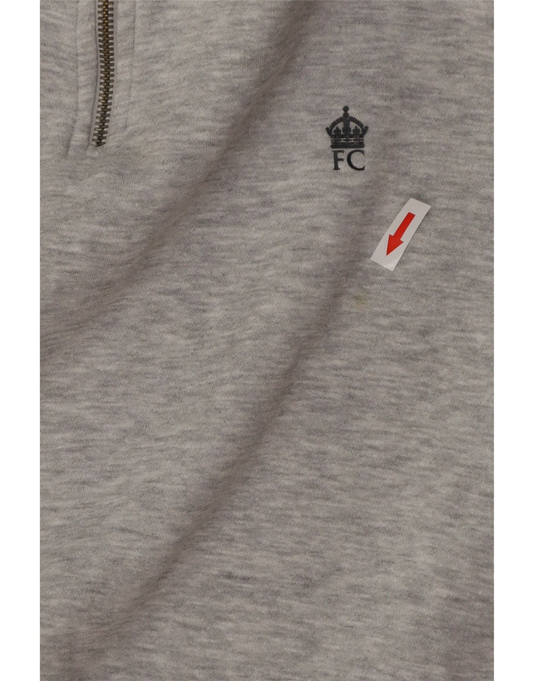 FRENCH CONNECTION Felpa da uomo con collo con zip, maglione piccolo grigio screziato