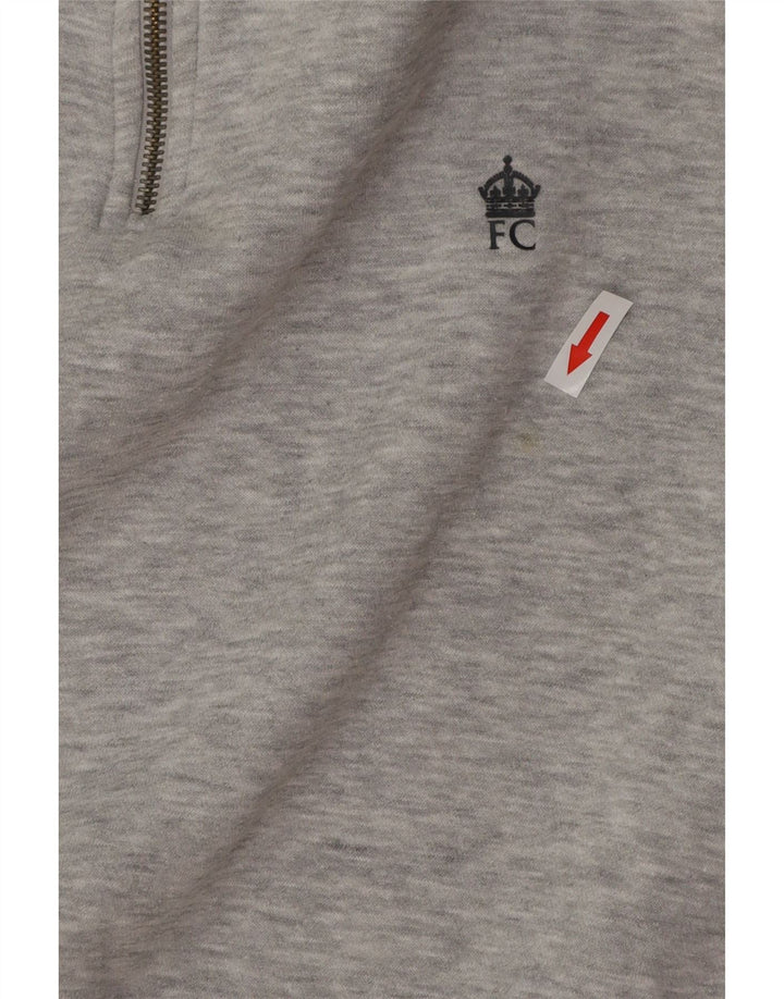 FRENCH CONNECTION Felpa da uomo con collo con zip, maglione piccolo grigio screziato