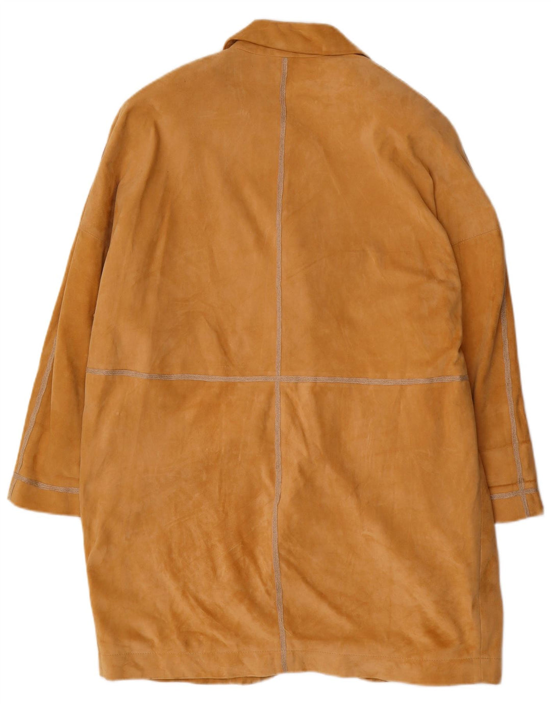 Soprabito oversize in pelle scamosciata da donna KEMPER EU 40 in pelle marrone medio