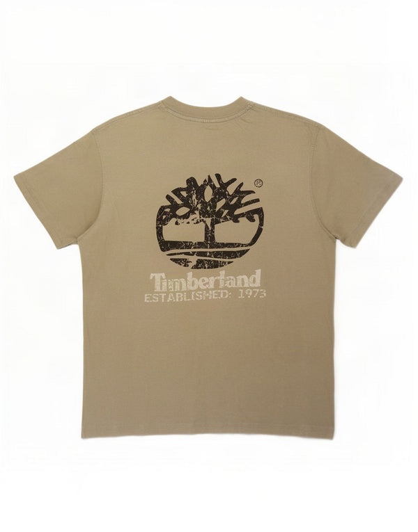 T-shirt grafica da uomo Timberland Top piccola in cotone kaki
