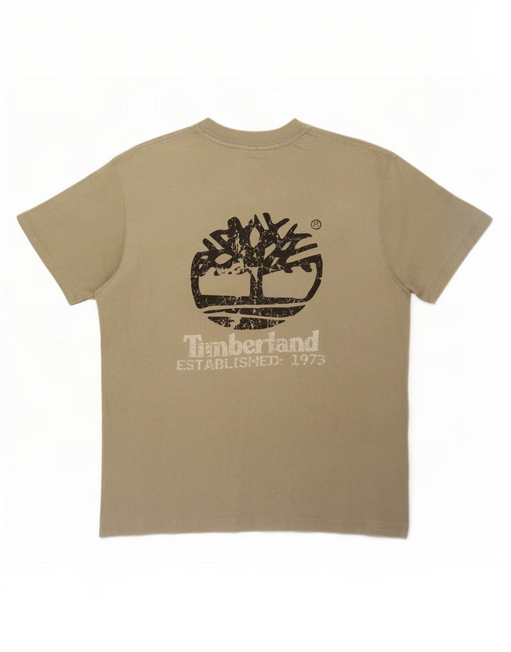 T-shirt grafica da uomo Timberland Top piccola in cotone kaki