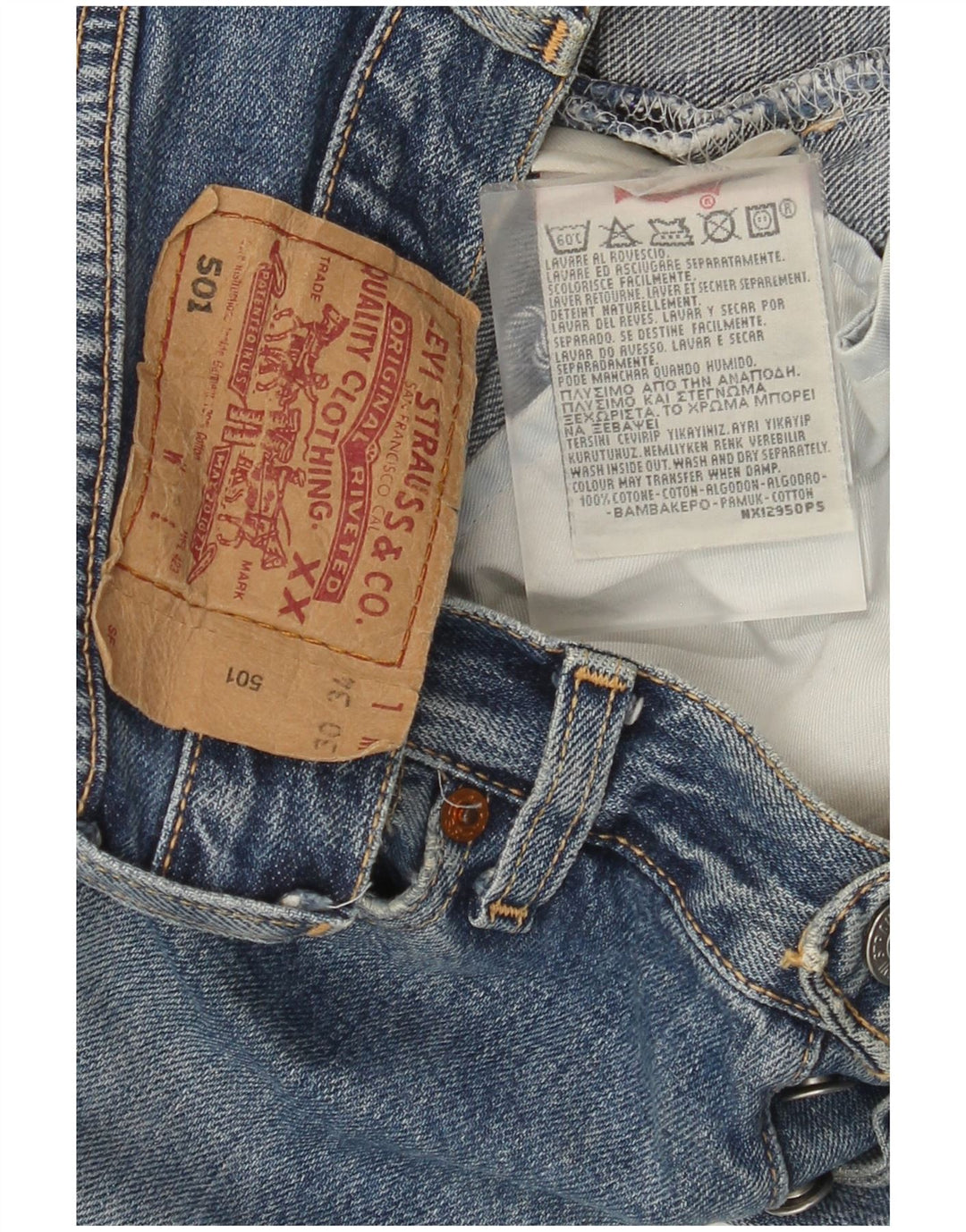 Jeans dritti Levi's 501 da donna W30 L30 in cotone blu