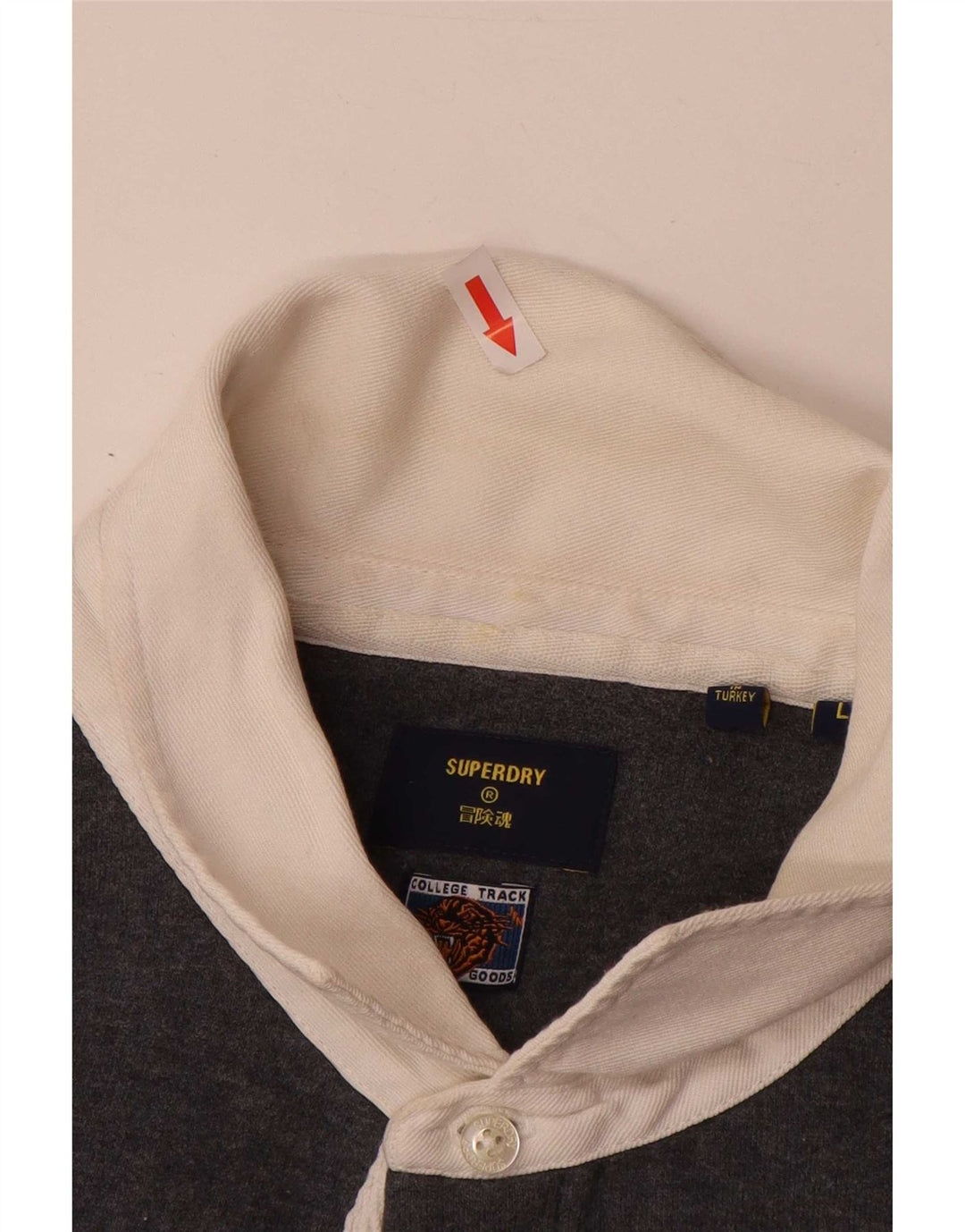 Felpa da uomo con collo alto Superdry, maglione grande, cotone grigio