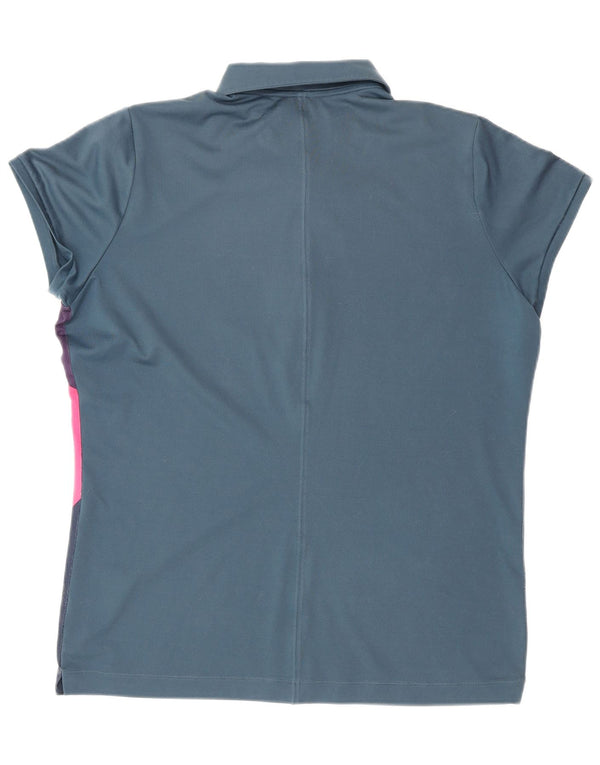 Polo Nike Dri Fit da donna UK 18 XL blu navy color block