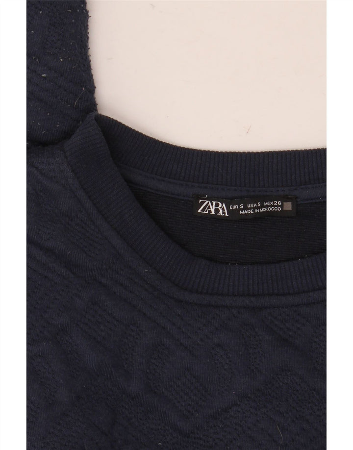 Zara Uomo Felpa Maglione Piccolo Blu Navy Argyle/Diamante