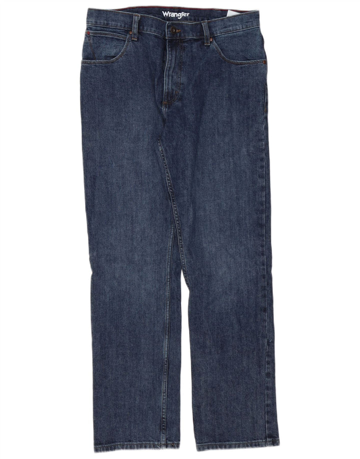 Jeans dritti da uomo Wrangler W34 L32 cotone blu