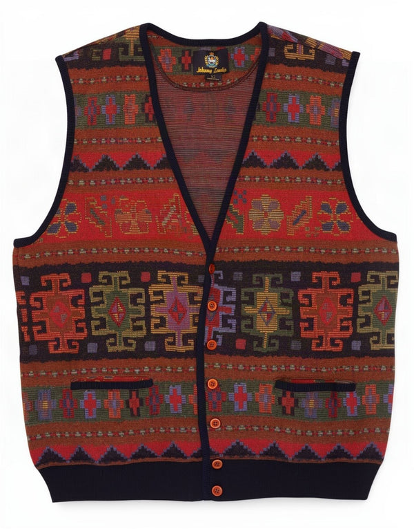 Maglione cardigan da uomo Johnny Lambs IT 52 Large multicolore geometrico