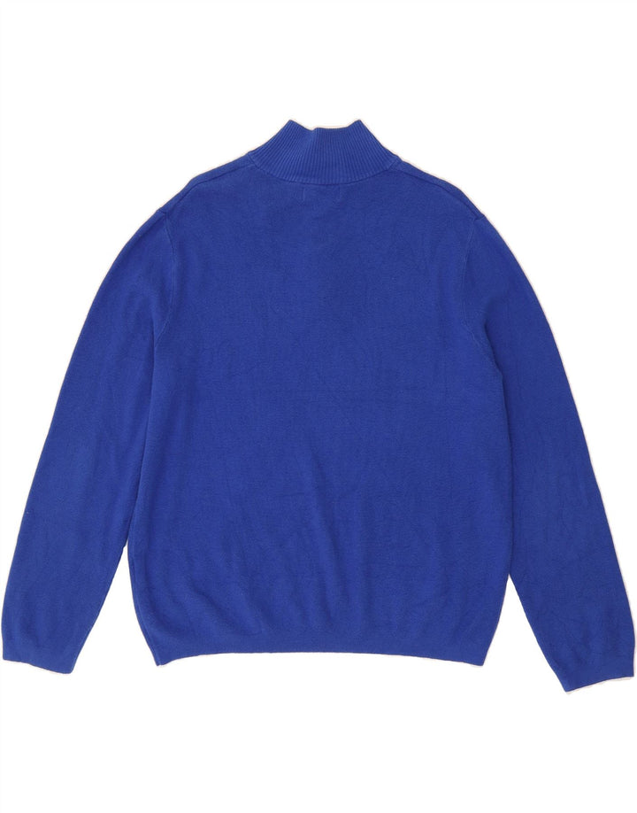 NAUTICA Mens Zip Neck Jumper Sweater Medium Blue Cotton Vintage Nautica and Second-Hand Nautica from Messina Hembry 