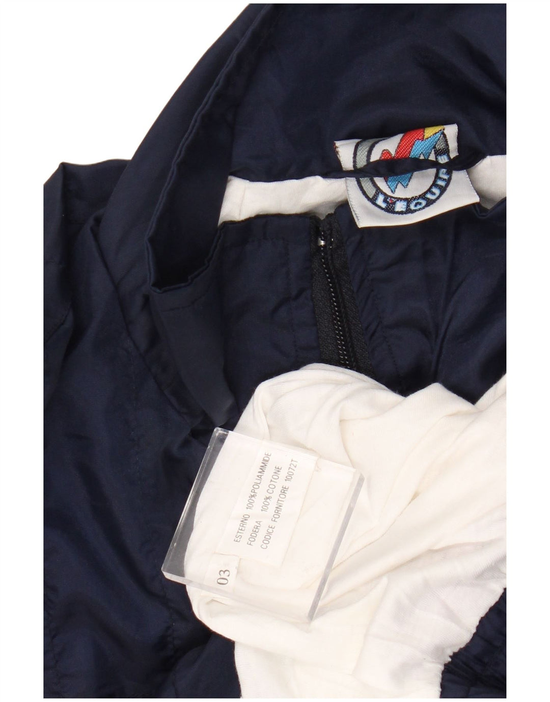 Giacca da ginnastica da uomo L'Equipe XL in poliammide color block blu navy
