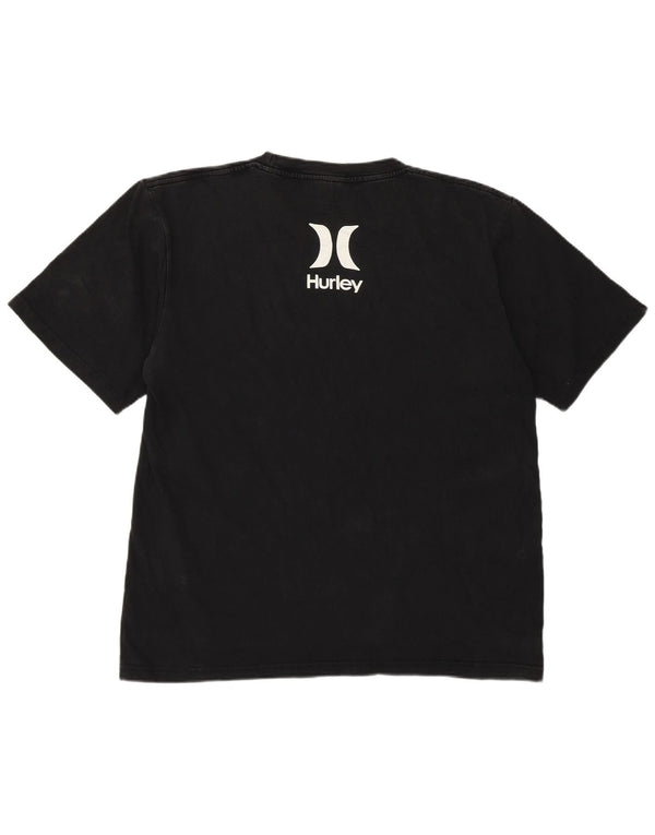 T-shirt grafica da uomo Hurley Top grande in cotone nero