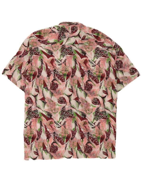 Camicia vintage da uomo con motivo astratto taglia 39/40 media multicolore