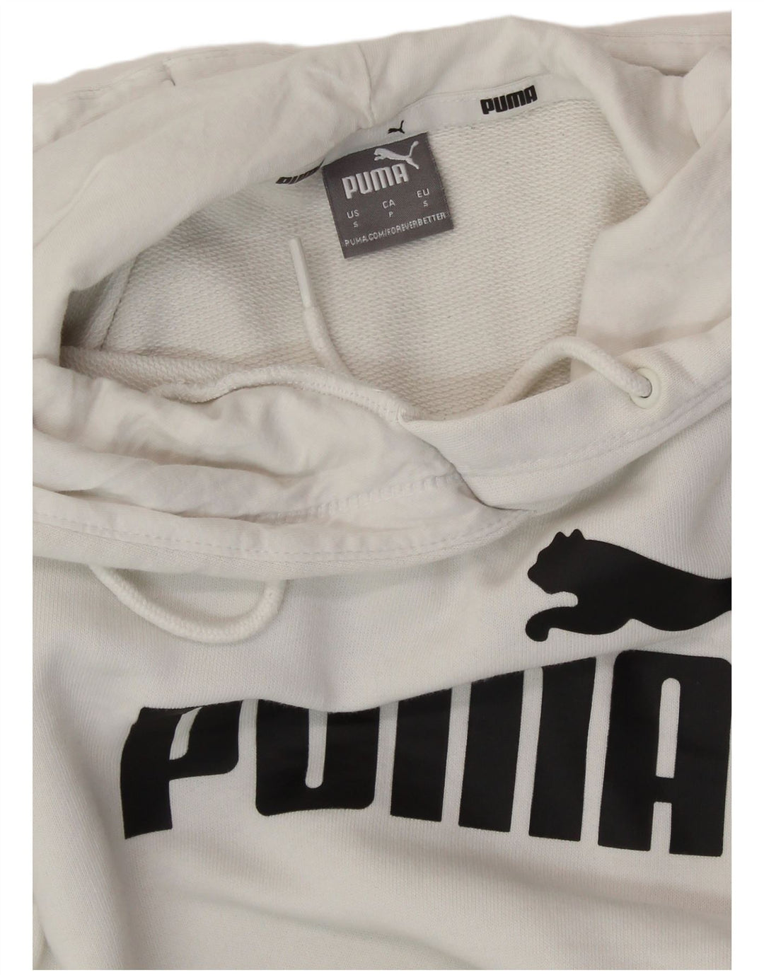 PUMA Womens Graphic Hoodie Jumper UK 10 Small White