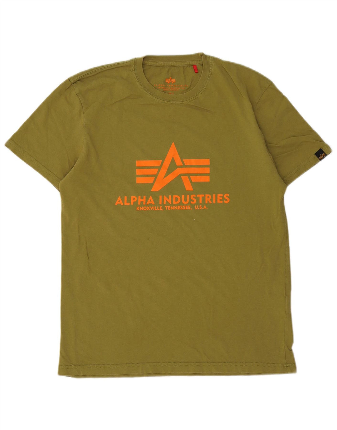 T-shirt grafica da uomo Alpha Industries in cotone kaki medio