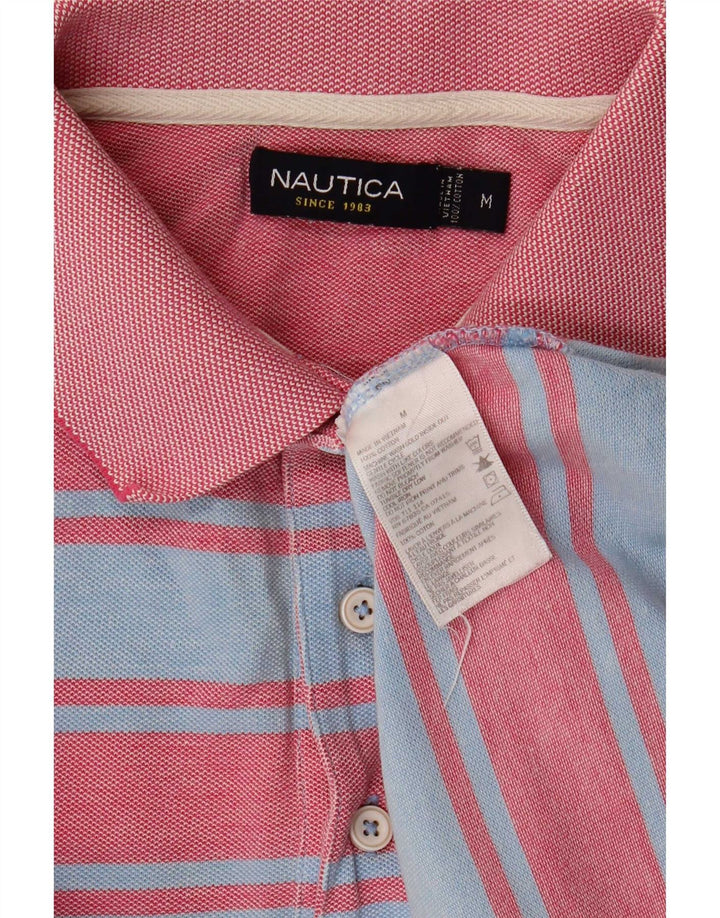 Polo da uomo Nautica in cotone a righe blu medio