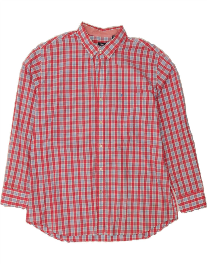 IZOD Mens Shirt 2XL Red Check Cotton Vintage Izod and Second-Hand Izod from Messina Hembry 