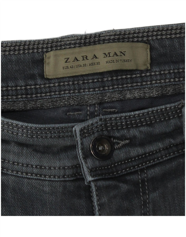 Jeans slim da uomo Zara EU 42 Large W32 L28 Cotone grigio