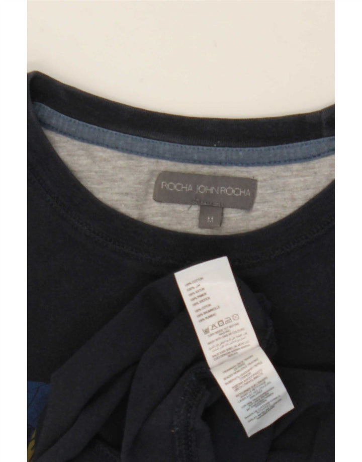 T-shirt grafica da uomo John Rocha Top in cotone blu navy medio