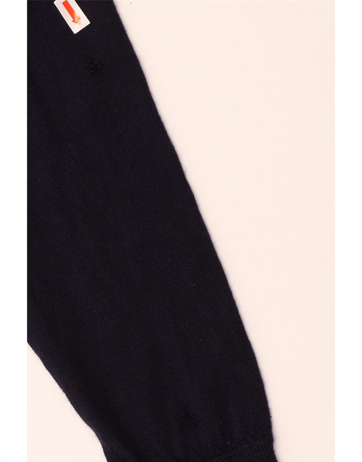 Maglione maglione girocollo da uomo Lacoste taglia 4 medio blu navy lana vergine
