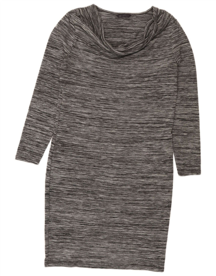 Abito maglione da donna Marks & Spencer con collo basso UK 14 Grigio medio chiazzato