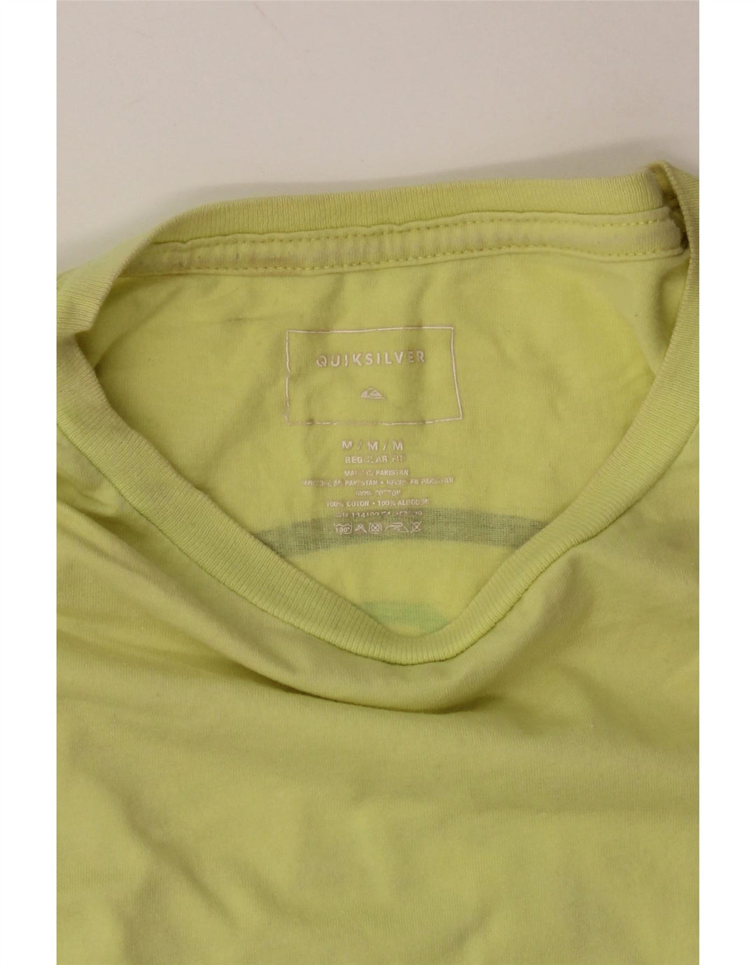 QUIKSILVER T-shirt grafica da uomo con vestibilità regolare, top in cotone giallo medio