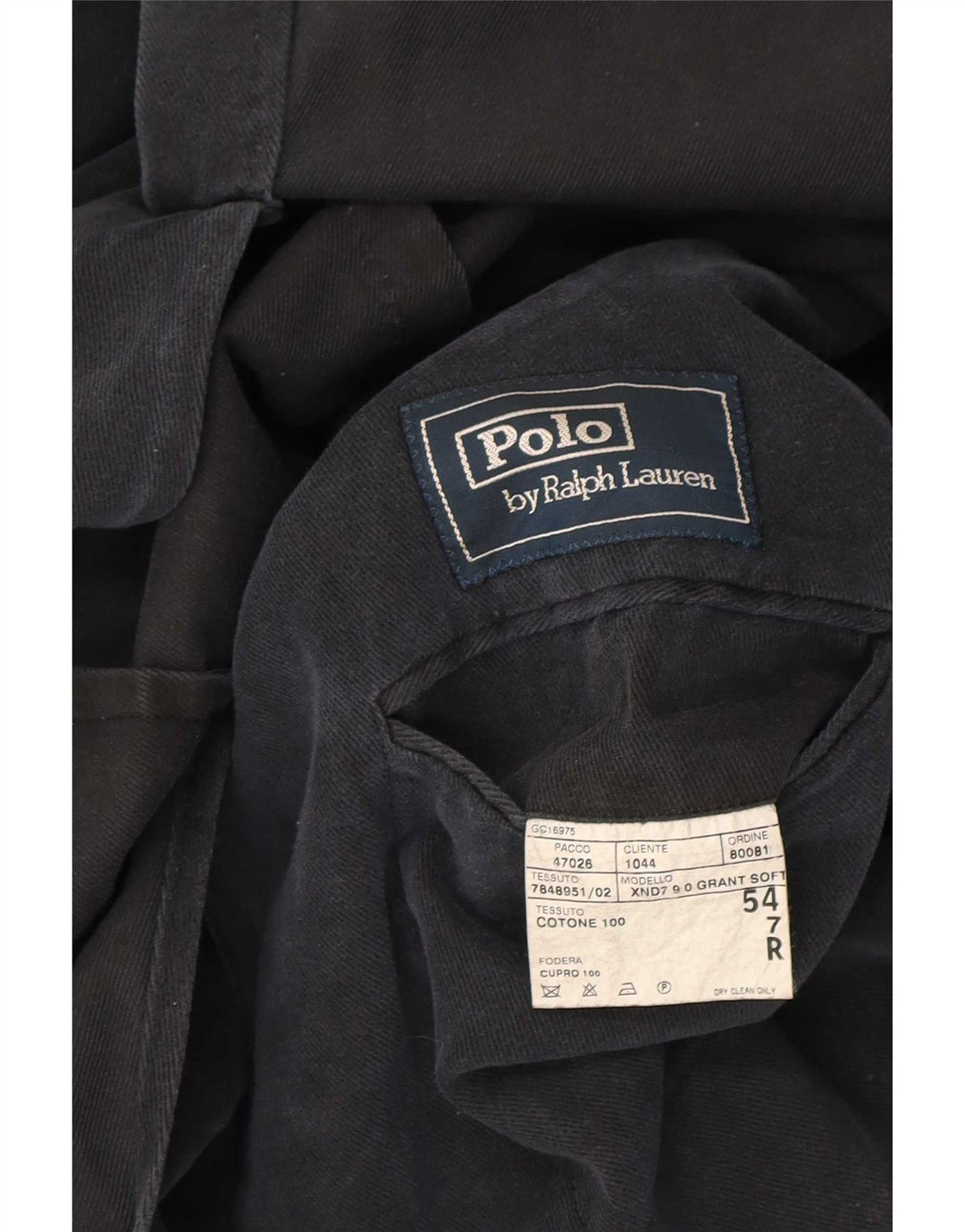 Giacca blazer a 3 bottoni da uomo Polo Ralph Lauren IT 54 XL cotone nero