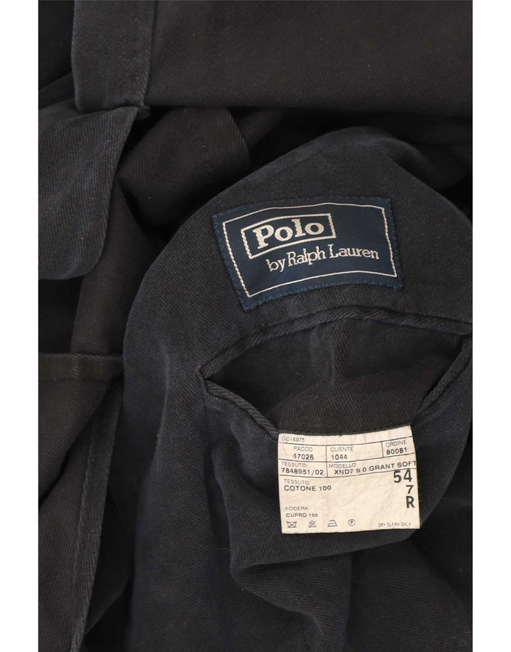 Giacca blazer a 3 bottoni da uomo Polo Ralph Lauren IT 54 XL cotone nero