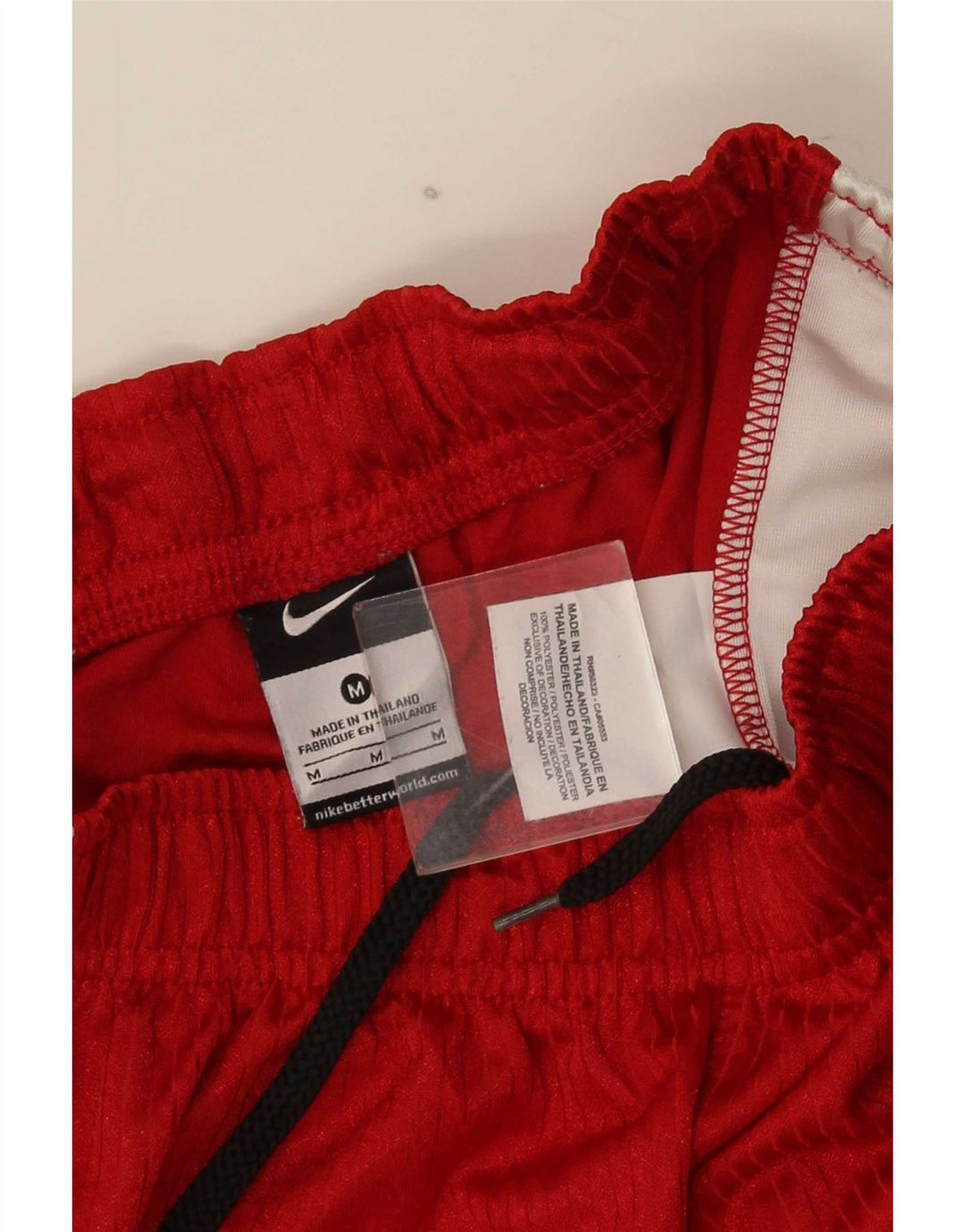 Pantaloncini sportivi Nike da uomo in poliestere color block rosso medio