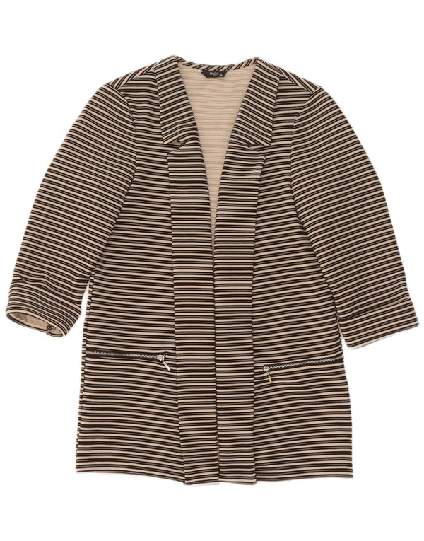 Giacca blazer aperta con maniche a 3/4 Petite da donna M&Co UK 10 piccola a righe nere