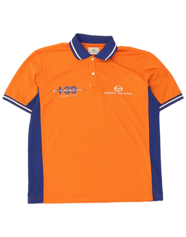 Polo da rugby grafica da uomo Sergio Tacchini XL color block arancione