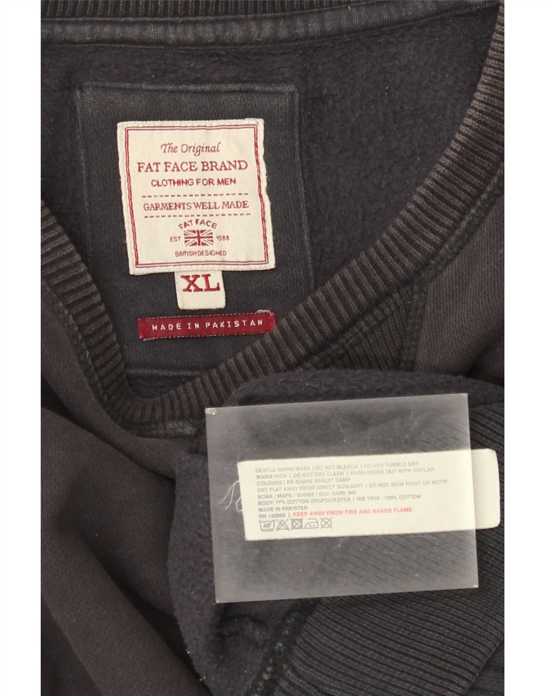 Felpa da uomo Fat Face Maglione XL Cotone nero