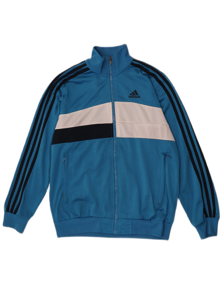 Giacca da tuta da ragazzo Adidas 13-14 anni in poliestere color block blu