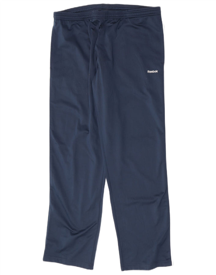 Pantaloni da tuta da uomo Reebok Large in poliestere blu navy