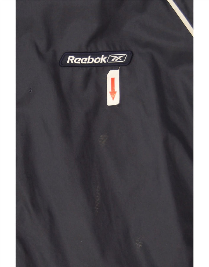 Giacca antipioggia da uomo Reebok UK 40 Large Navy Blue Nylon