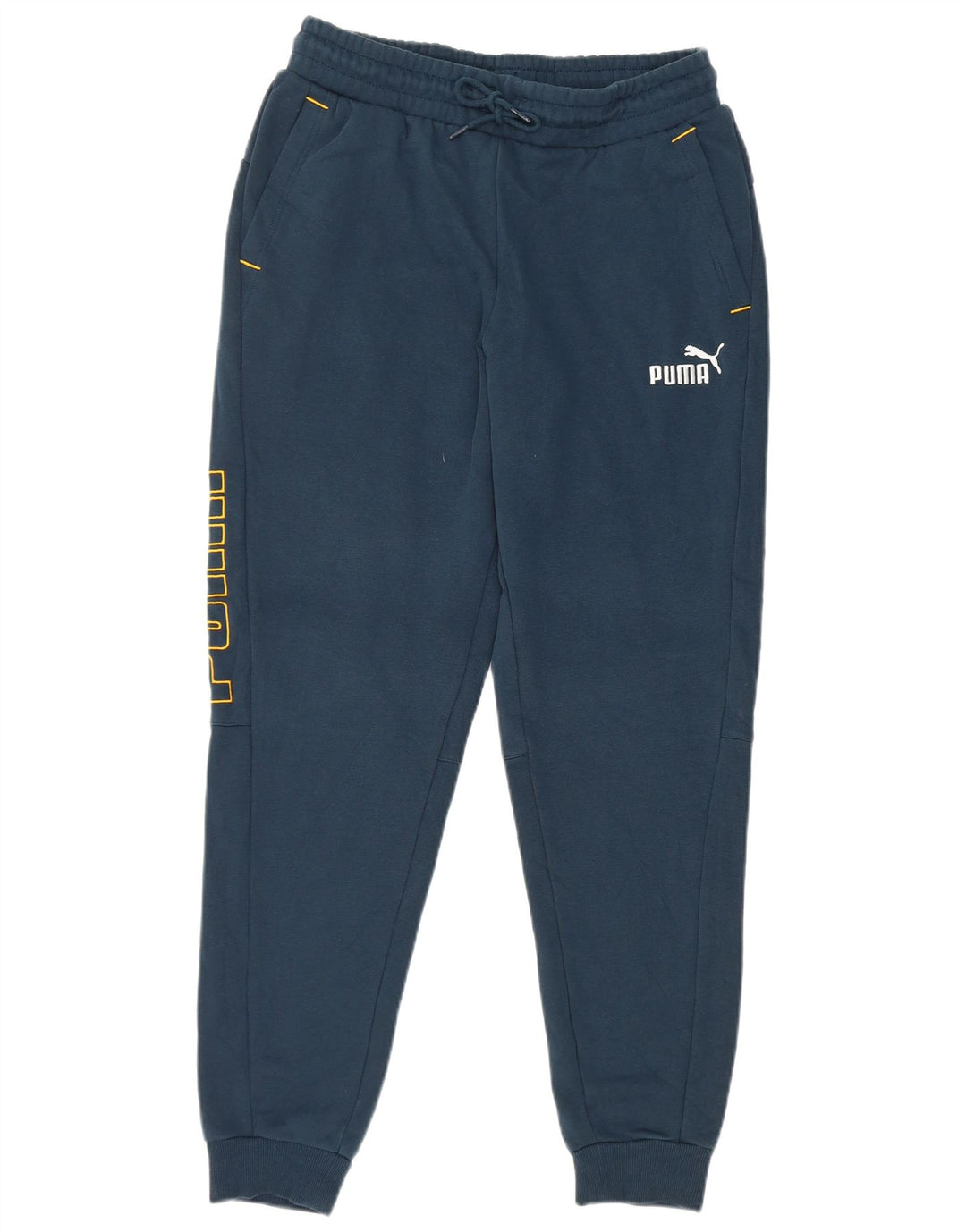 Pantaloni da tuta grafica da uomo Puma Joggers medi in cotone blu navy