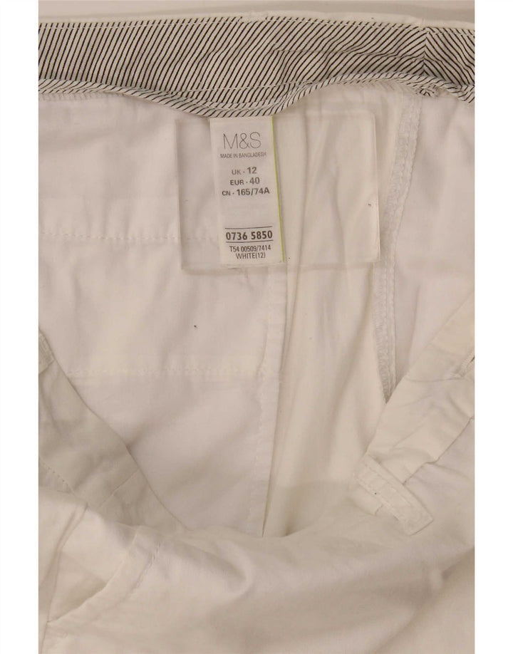 Pantaloncini chino da donna Marks & Spencer UK 12 medi W34 cotone bianco