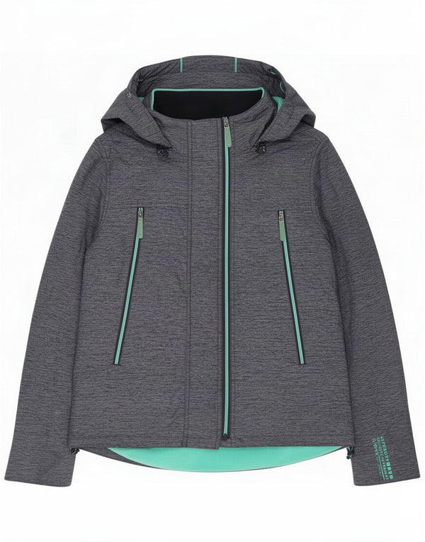 Superdry Giacca a vento da donna Windcheater UK 16 grande Grigio Colourblock