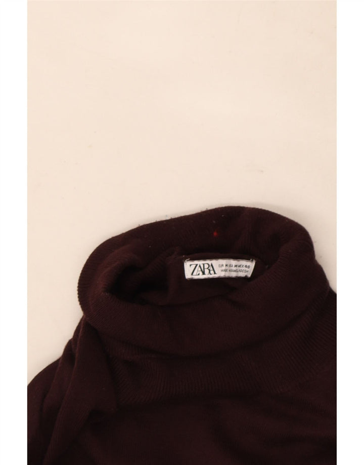 Maglione maglione collo alto da uomo Zara bordeaux medio