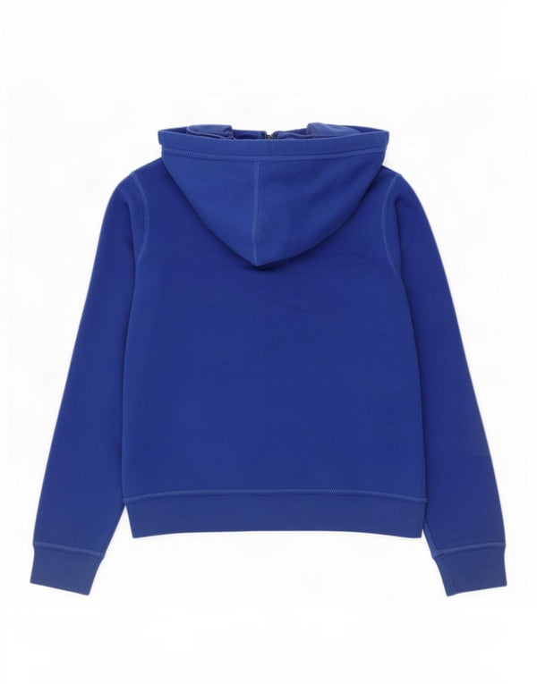 Felpa con cappuccio e zip Hollister Graphic Crop da donna UK 16 Large in cotone blu