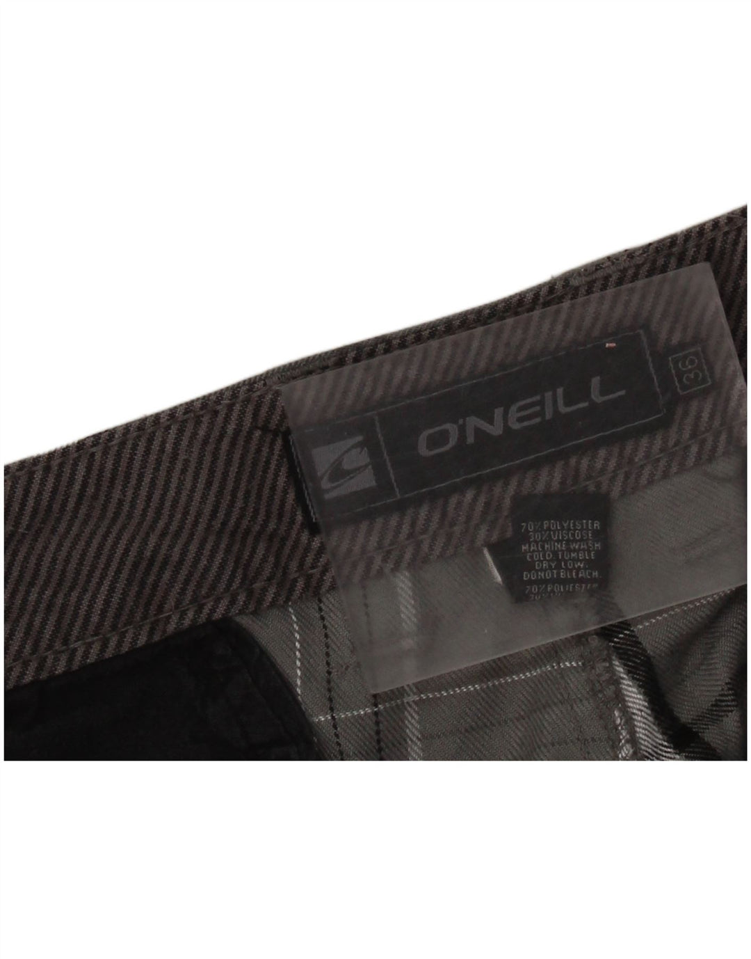 Pantaloncini chino da uomo O'Neill W36 grande poliestere scozzese grigio