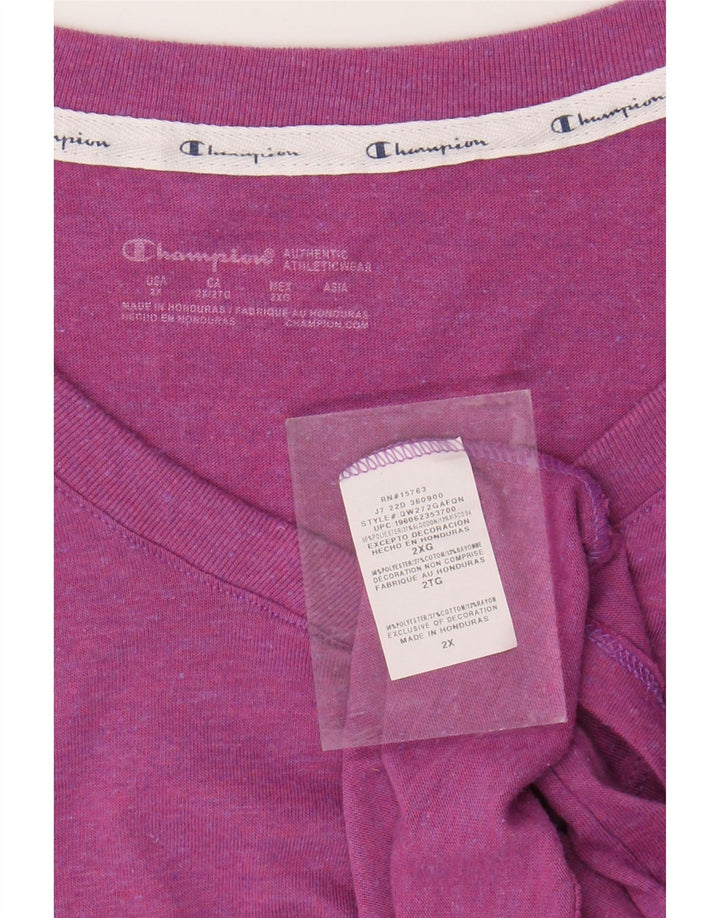 T-shirt oversize da donna CHAMPION UK 20 2XL Cotone chiazzato viola