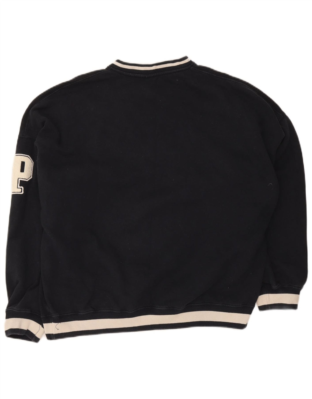Pull & Bear Felpa Pasadena da uomo, grande, color block blu navy
