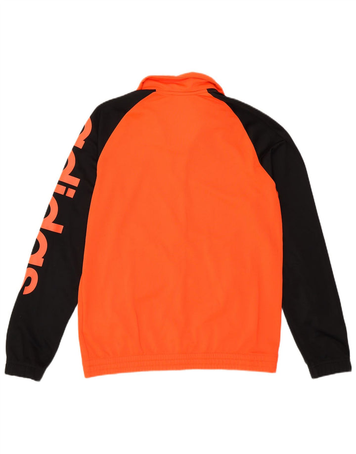 Giacca da ginnastica grafica da ragazzo Adidas 13-14 anni color block arancione