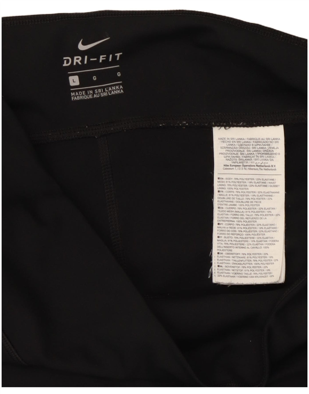 Leggings Nike Dri Fit da donna UK 14 grande poliestere nero