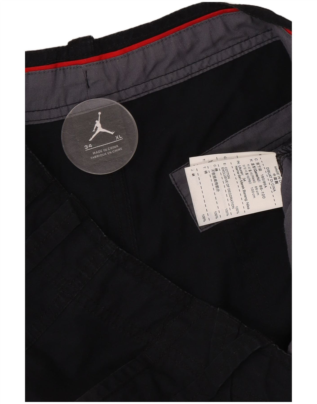 Bermuda da uomo Jordan XL W34 in cotone nero