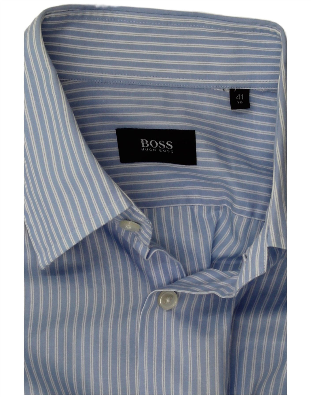 Camicia da uomo Hugo Boss taglia 41 16 grande gessato blu