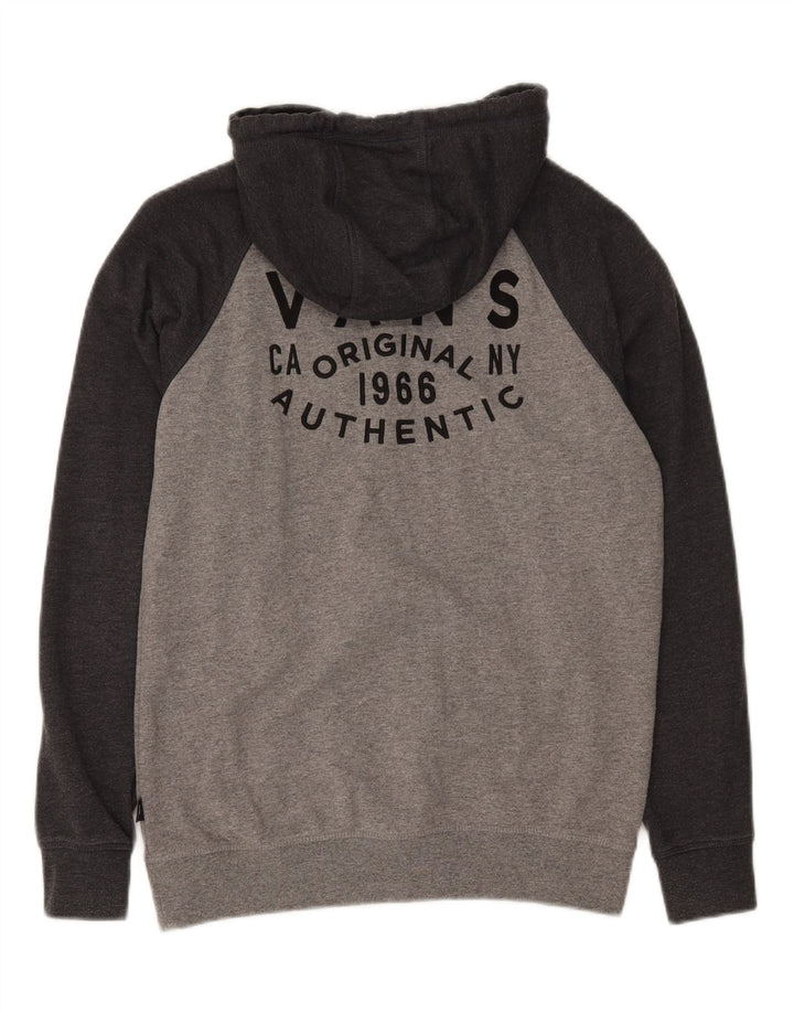 VANS Mens Graphic Hoodie Jumper XS Grey Colourblock Vintage Vans and Second-Hand Vans from Messina Hembry 