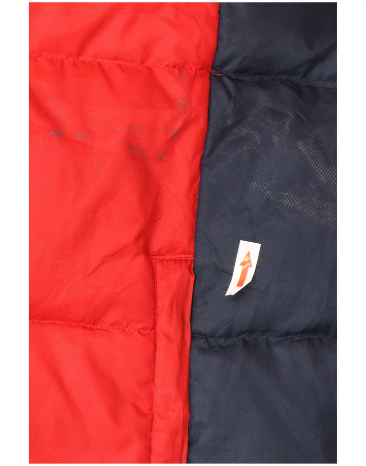 Giacca imbottita da uomo Adidas UK 38 poliestere color block rosso medio