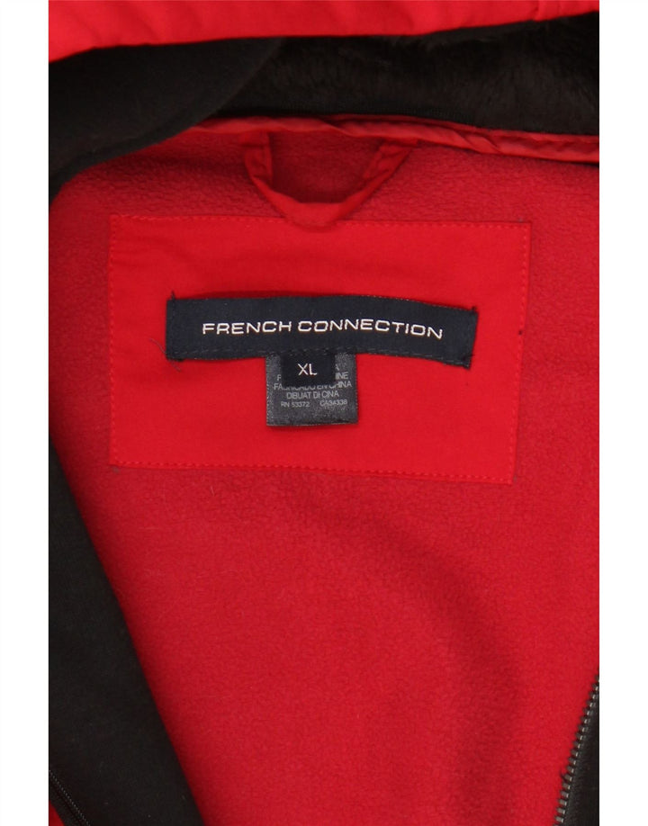 Giacca parka con cappuccio da donna French Connection UK 18 XL poliestere rosso